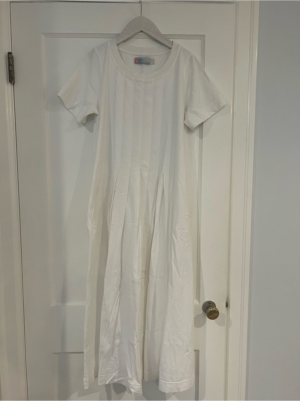 Free People Casual White Short-Sleeve Heavy Jersey Maxi Dress